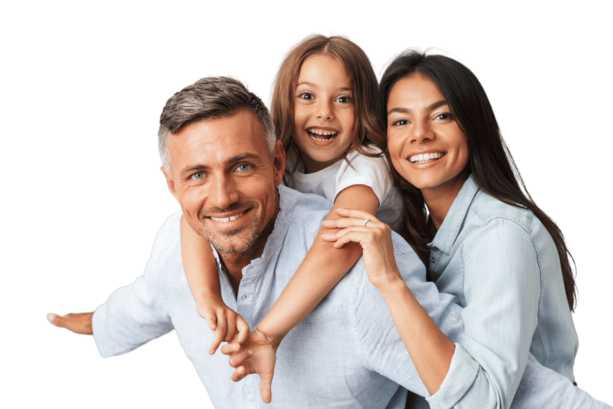 Portrait of a Happy Family Father, Mother - Edited